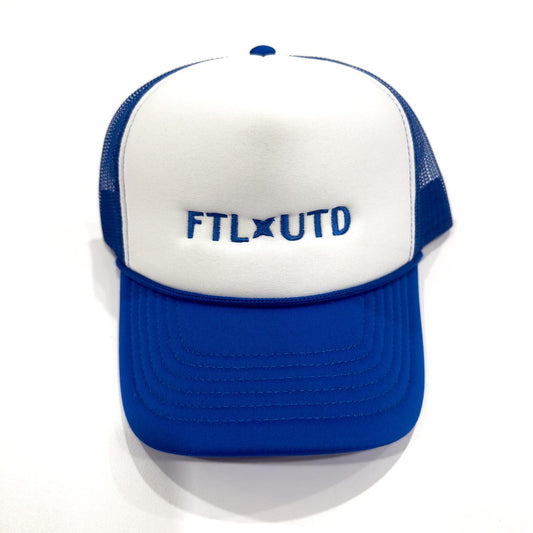 White/Blue Trucker - FTLUTD Text