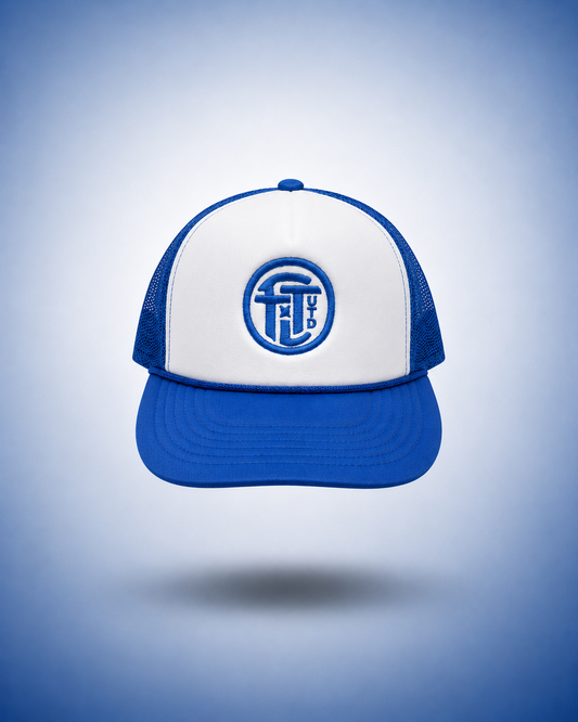 White/Blue Trucker - Badge